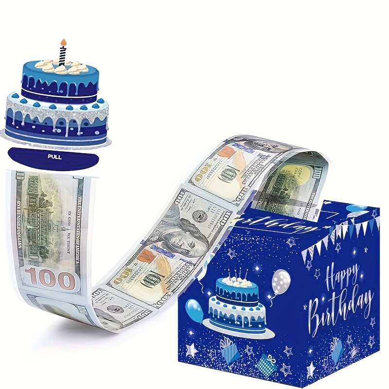 生日主题现金盒快乐生日卡和50透明袋惊喜现金盒现金盒适合庆祝生日活动万圣节感恩节圣诞节