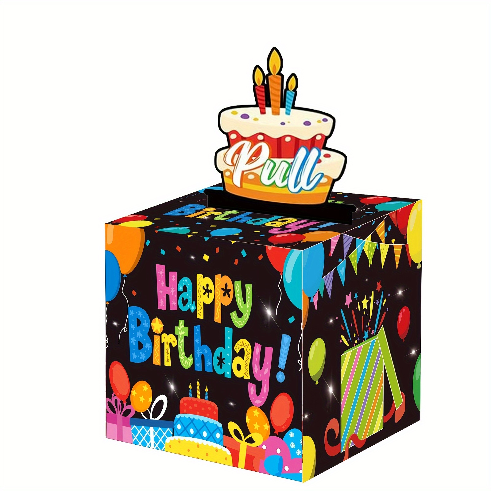 生日主题现金箱快乐生日贺卡和透明袋惊喜现金箱现金箱现金适合庆祝生日活动万圣节感恩节圣诞节快乐生日