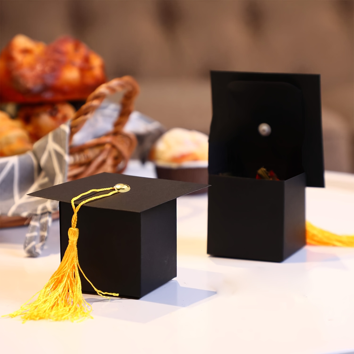 6Pcs Graduation Cap Candy Box Graduation Party Supplies 2025 Decorations Graduation Gift Candy Boxes for Graduation Party Favor