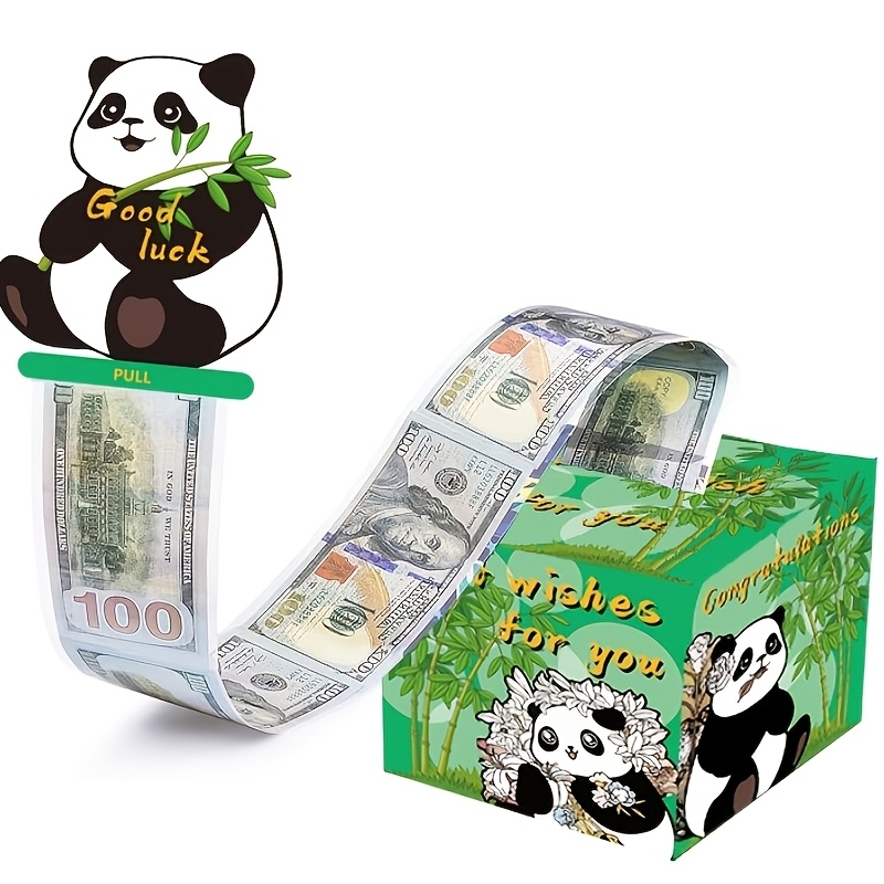 熊猫好运抽钱礼盒 网红同款抽拉现金盒 生日派对创意惊喜红包