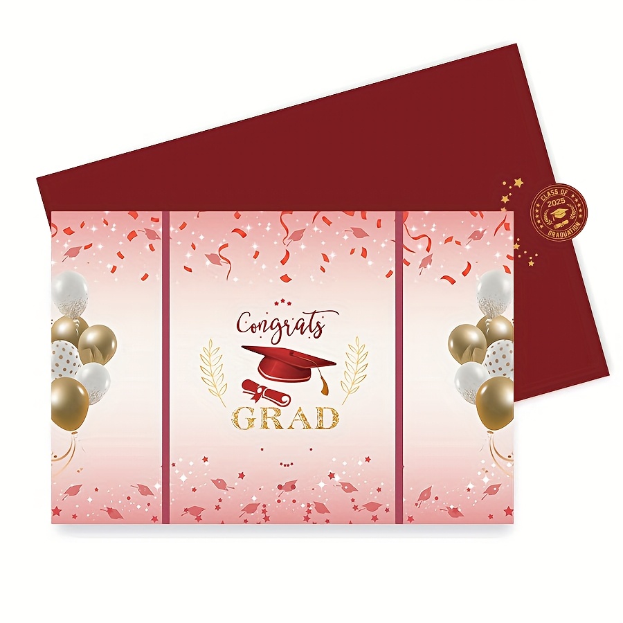 2025Graduation Guest Book Alternative, Black Gold Class of 2025Graduation Party Decorations, Graduation Signature Congrats for 2025 College High School, Unique Graduation Gifts for Friends (Red)