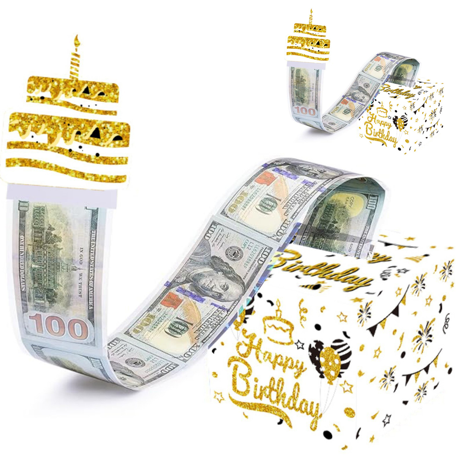 现货白色生日专用装饰抽钱纸盒现金盒子礼品圣诞节节日布置惊喜