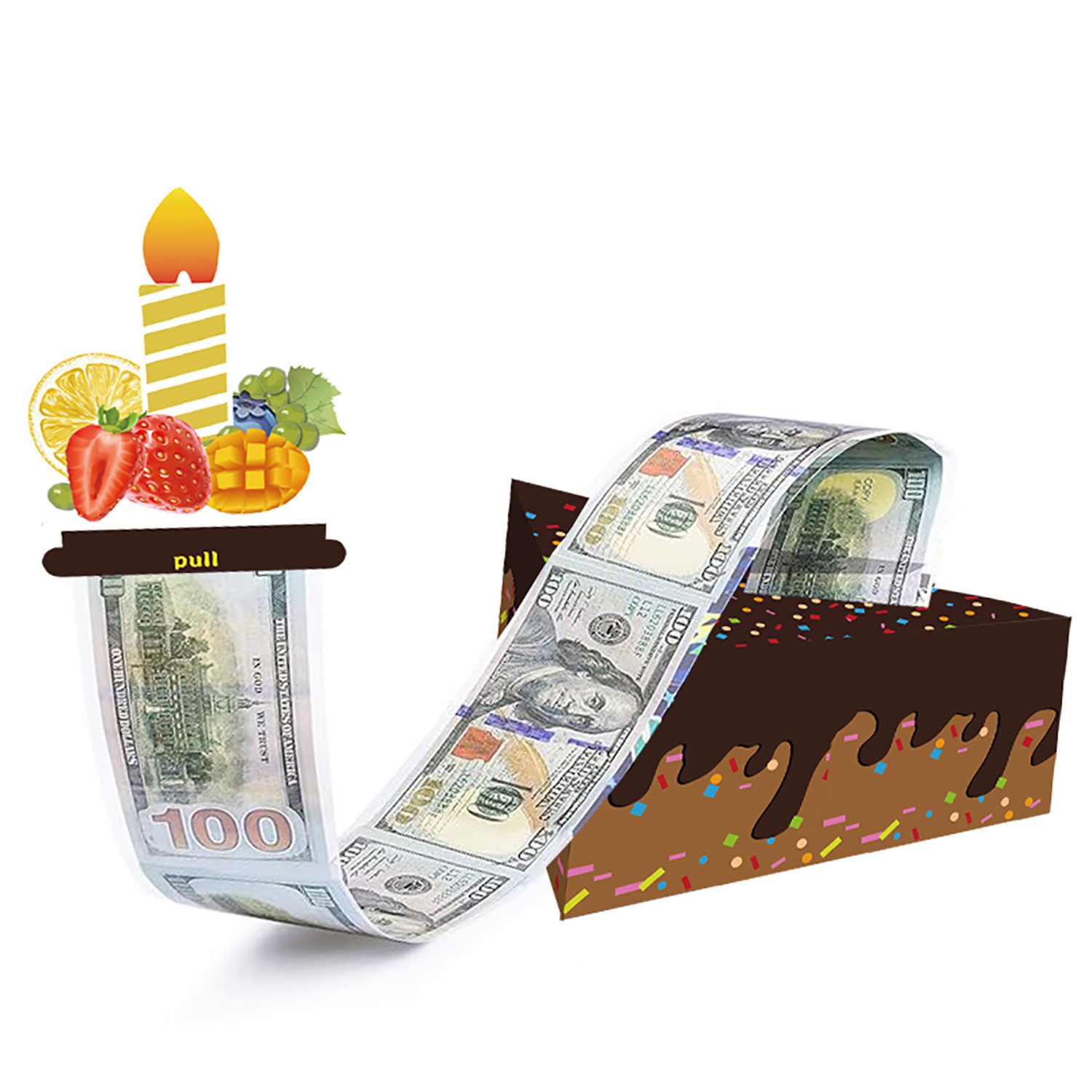 三明治款主题生日纸质盒GiftBox游戏抽钱盒子生日派对装饰套礼盒