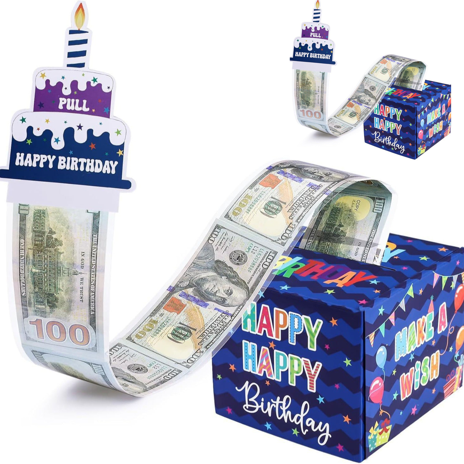 现货生日礼物彩虹字母卡通主题抽钱盒惊喜道具现金礼物圣诞节