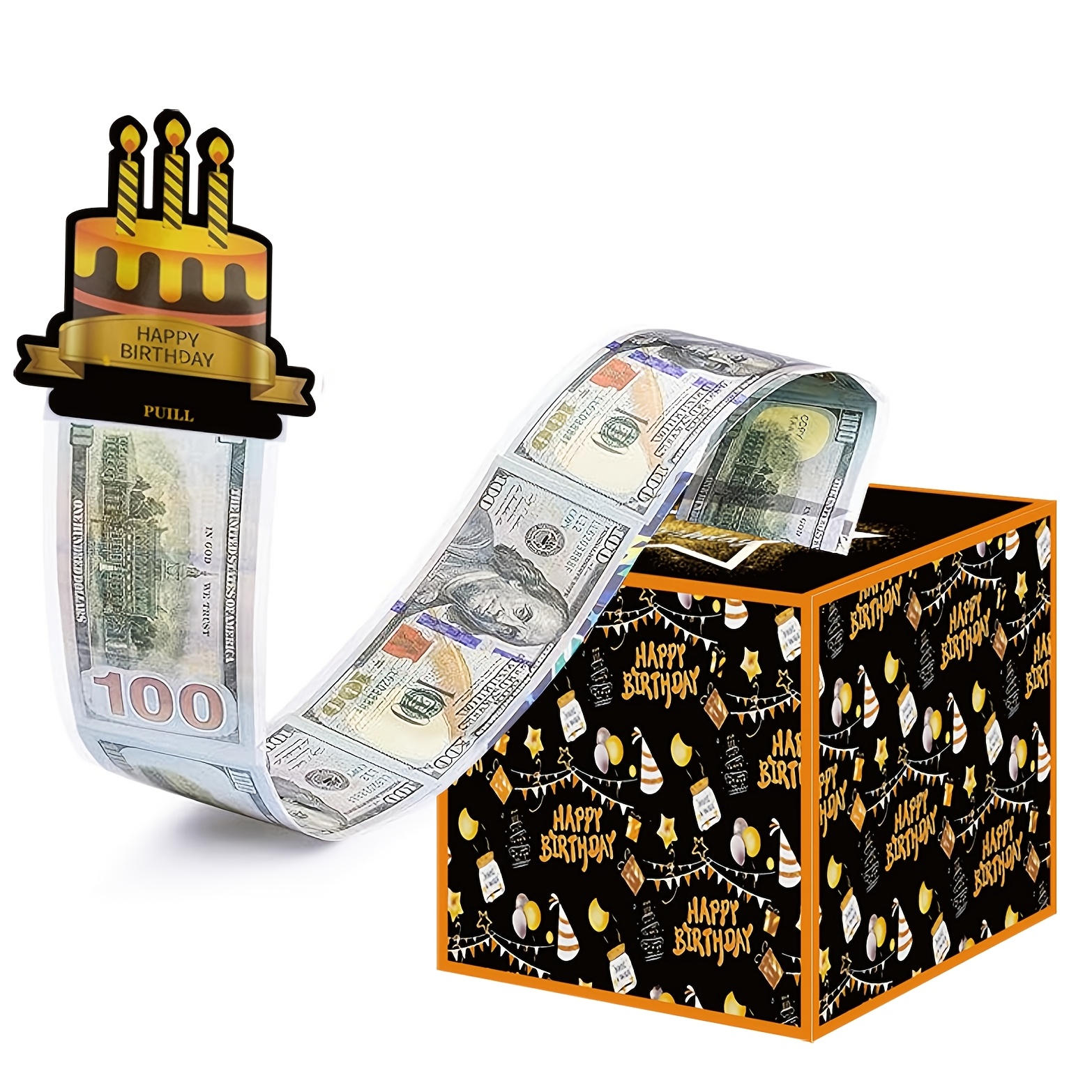 带抽拉式生日贺卡与礼袋的存钱盒 —— 生日现金礼品的趣味之选