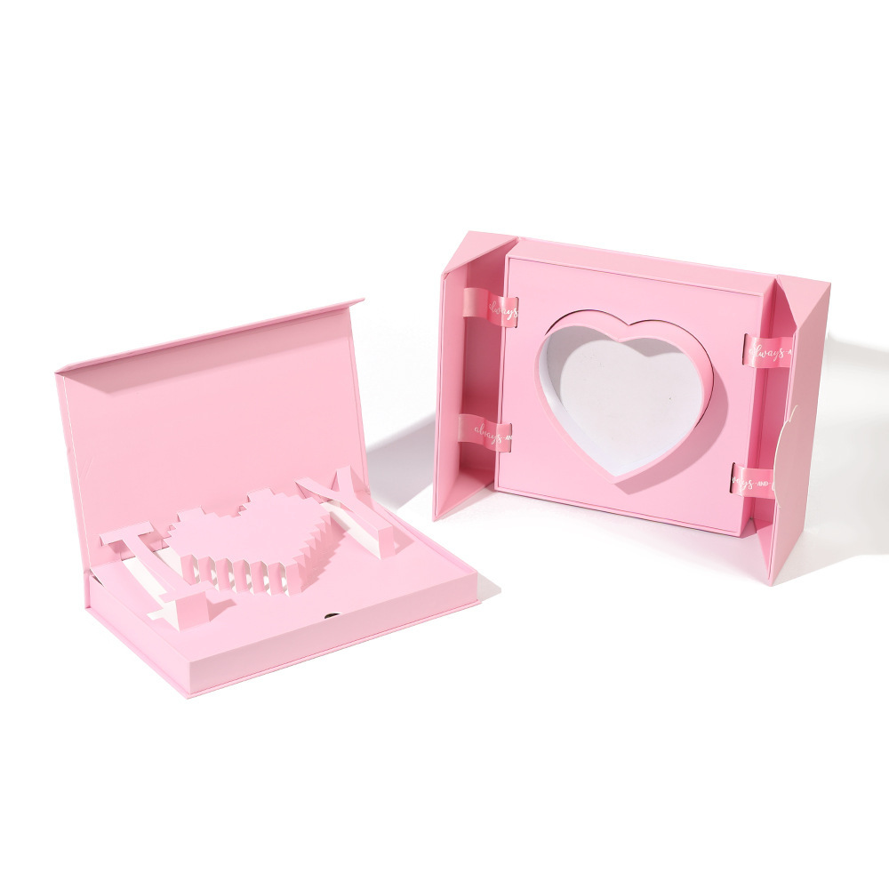 情人节礼品盒创意3D立体爱心礼盒轻奢花茶生日礼物盒空盒