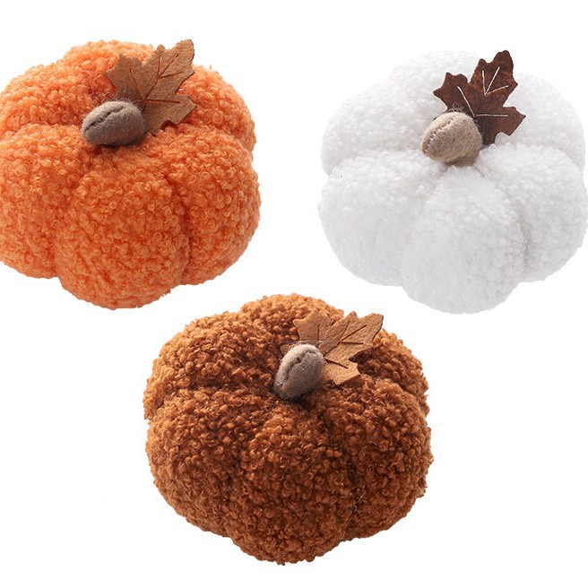 跨境新品 圣诞万圣节装饰品 halloween北欧风仿真南瓜摆件公仔礼