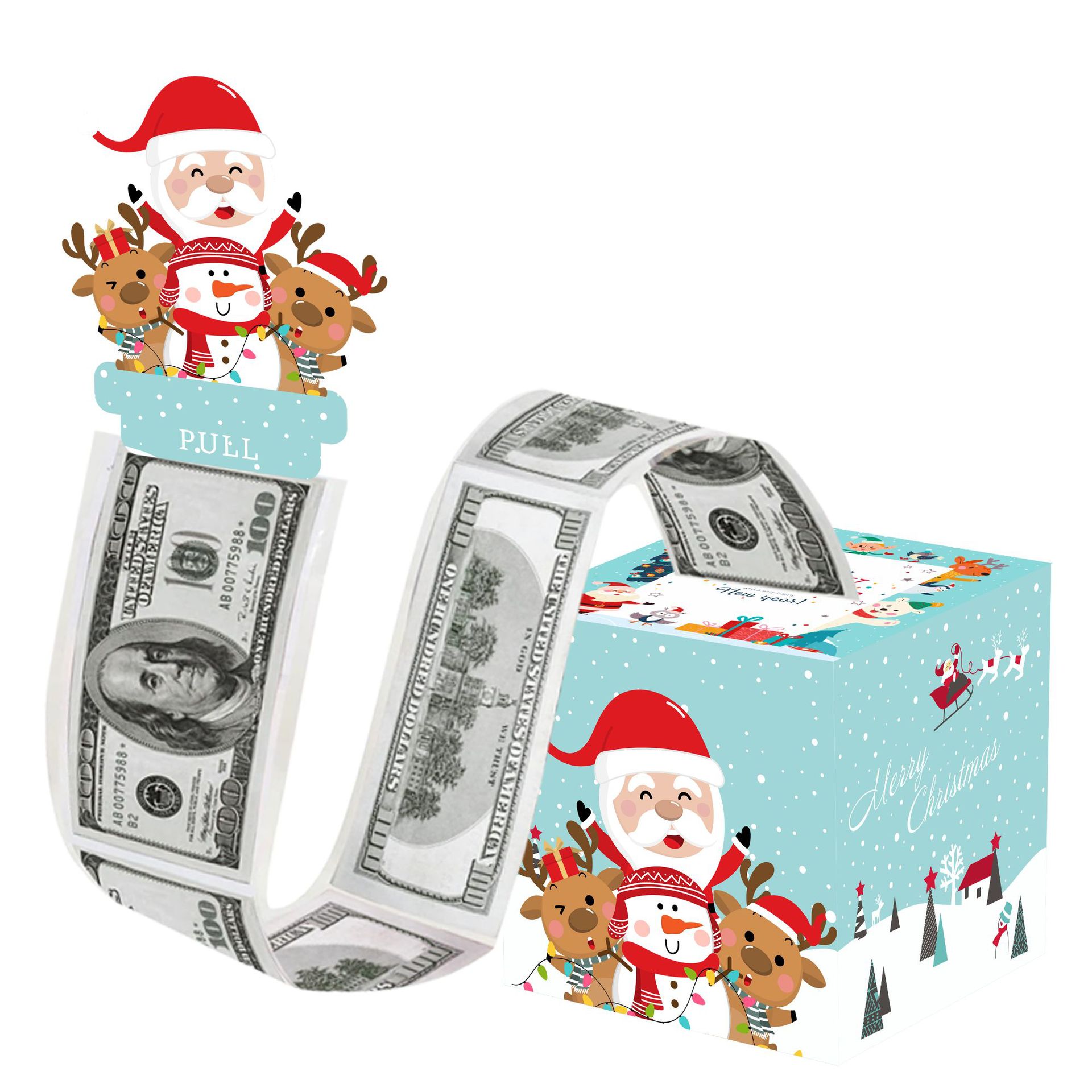 圣诞快乐钱盒现金礼物-圣诞快乐卡独特的现金礼物方式有趣的圣诞