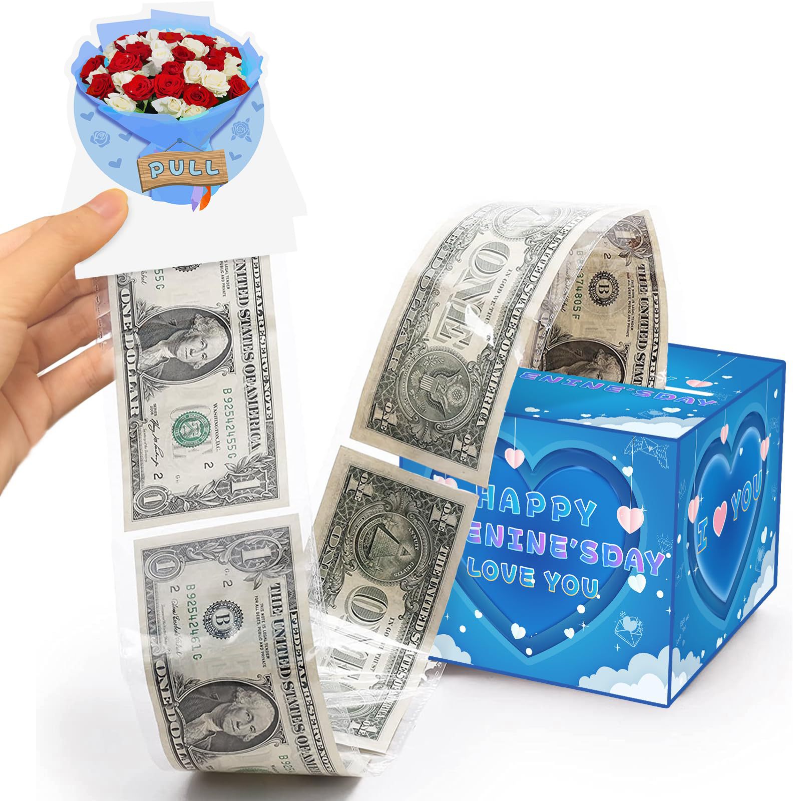 情人节现金礼物折叠红包惊喜抽出式现金礼物盒派对装饰布置