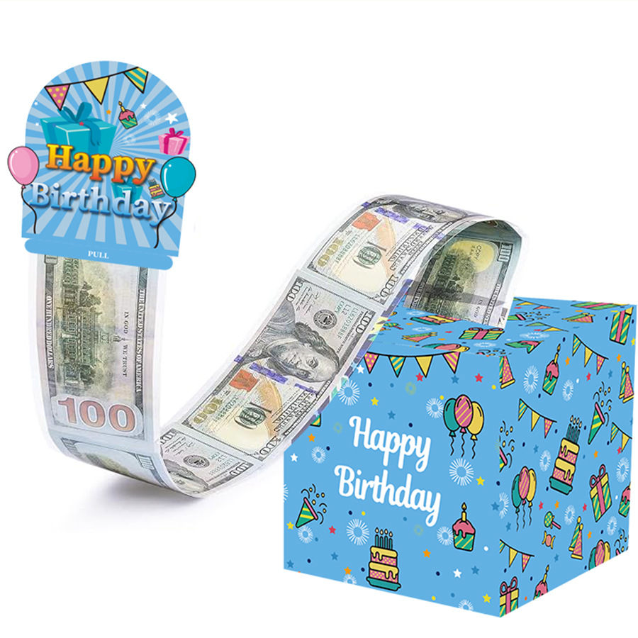 现货生日现金礼物抽钱盒惊喜抽出式现金礼物盒派对装饰布置