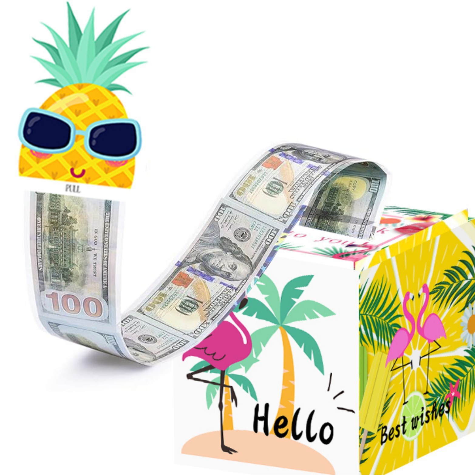 现货生日现金抽钱盒礼物惊喜抽出式现金礼物盒派对装饰布置场景