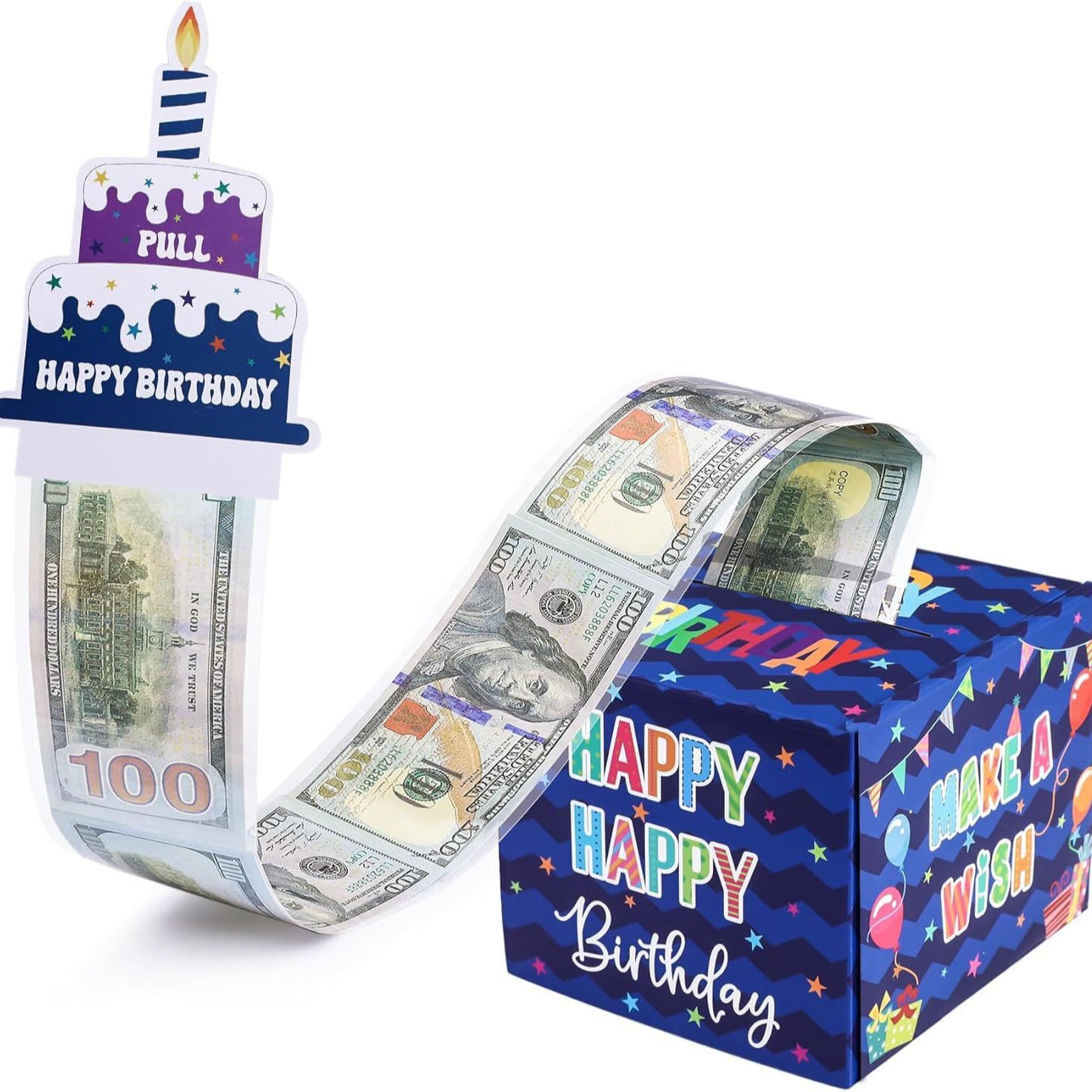 现货生日现金礼物派对惊喜抽出式现金礼物盒派对装饰布置