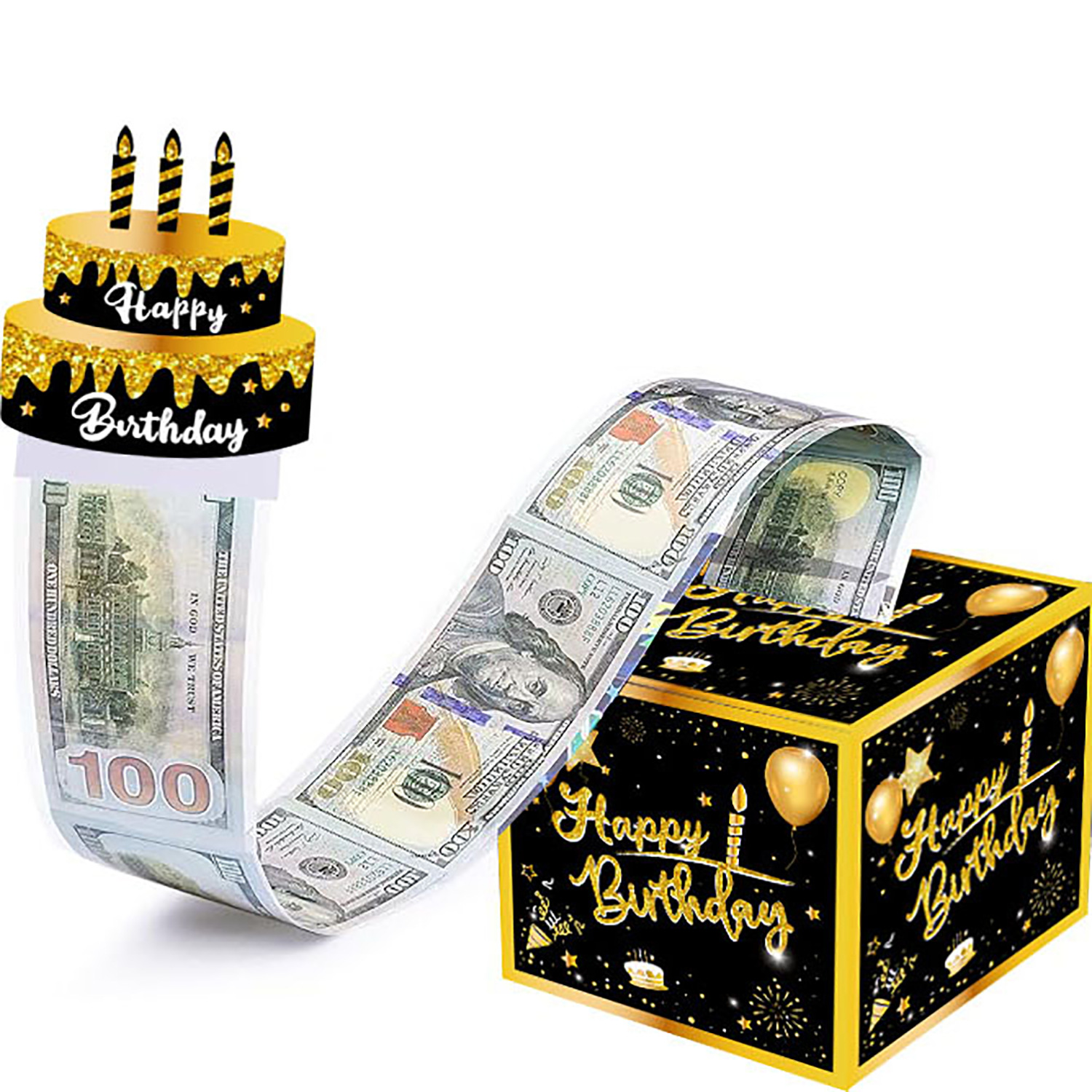 现货生日派对装饰布置现金礼物派对惊喜抽出式现金礼物盒