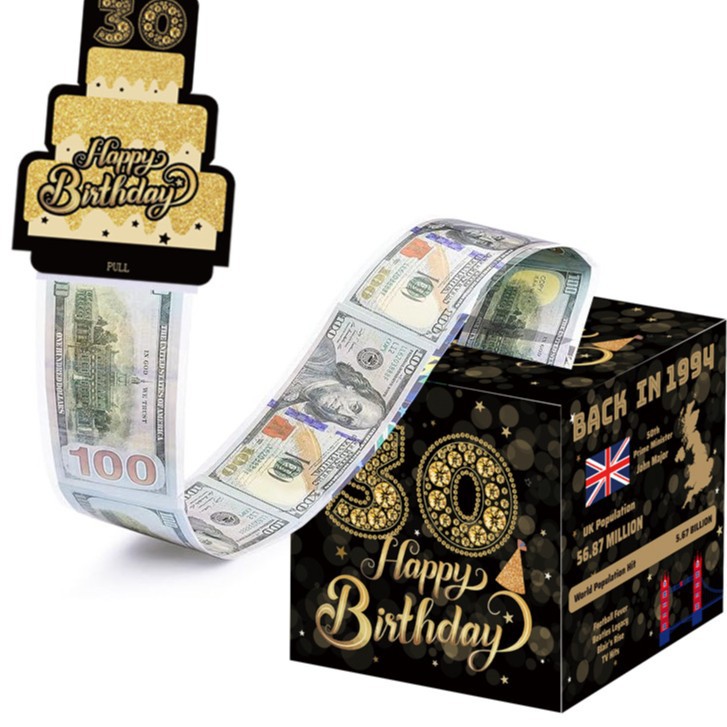 现货生日现金礼物抽钱盒惊喜抽出式现金礼物盒派对装饰布置