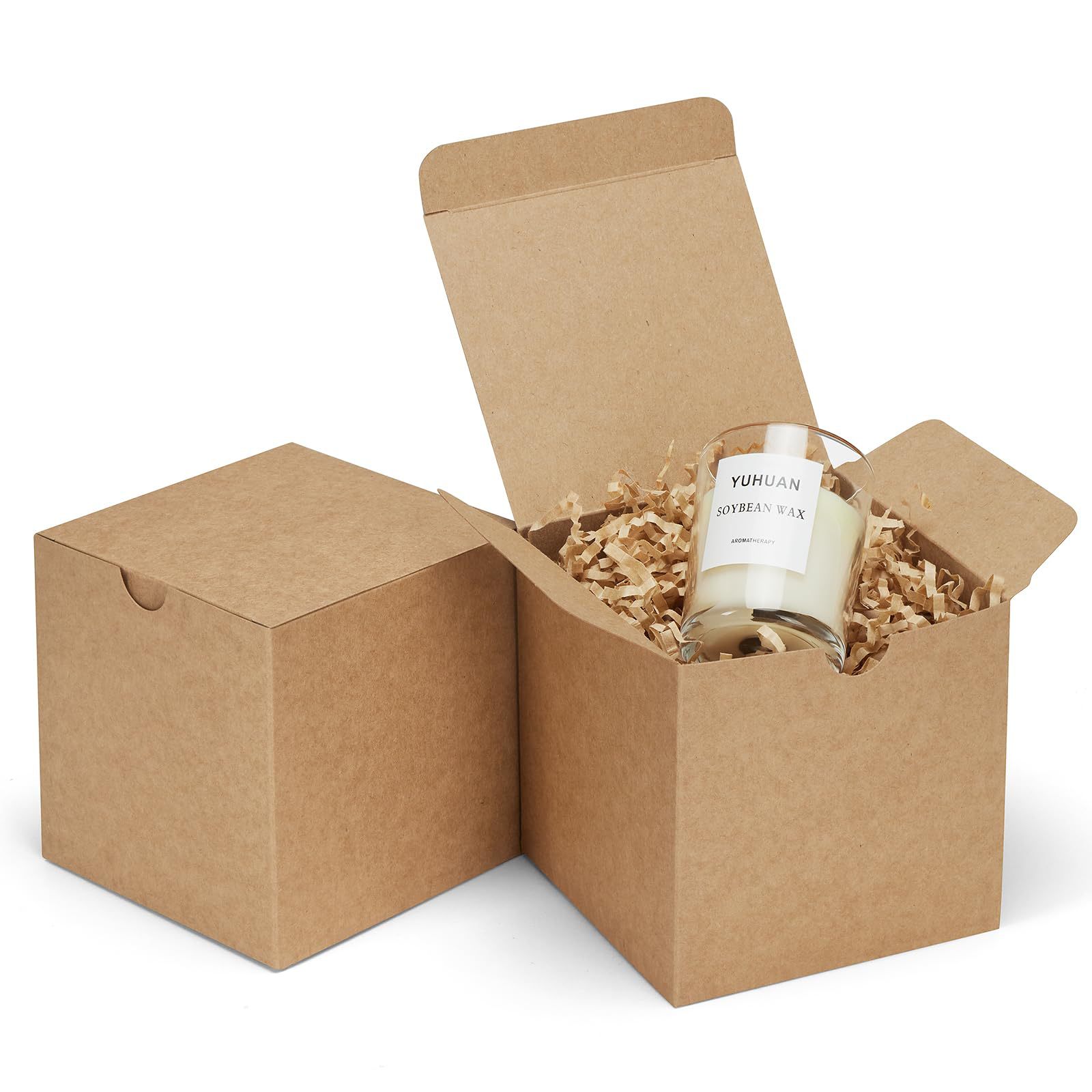 礼品盒棕色牛皮纸盒带盖适用于伴娘礼物求婚婚礼等场景