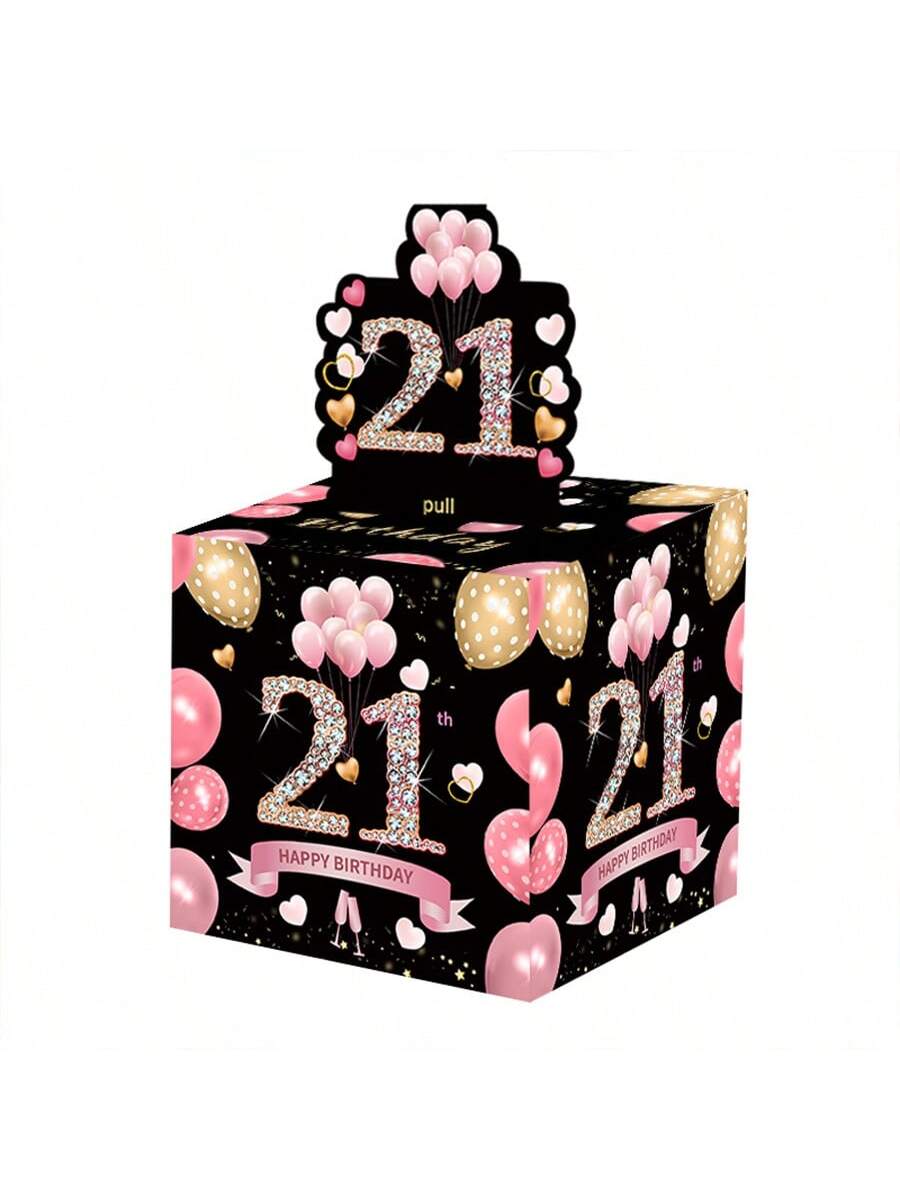 生日主题现金箱快乐生日贺卡和透明袋惊喜现金箱现金箱现金适合庆祝生日活动万圣节感恩节圣诞节快乐生日