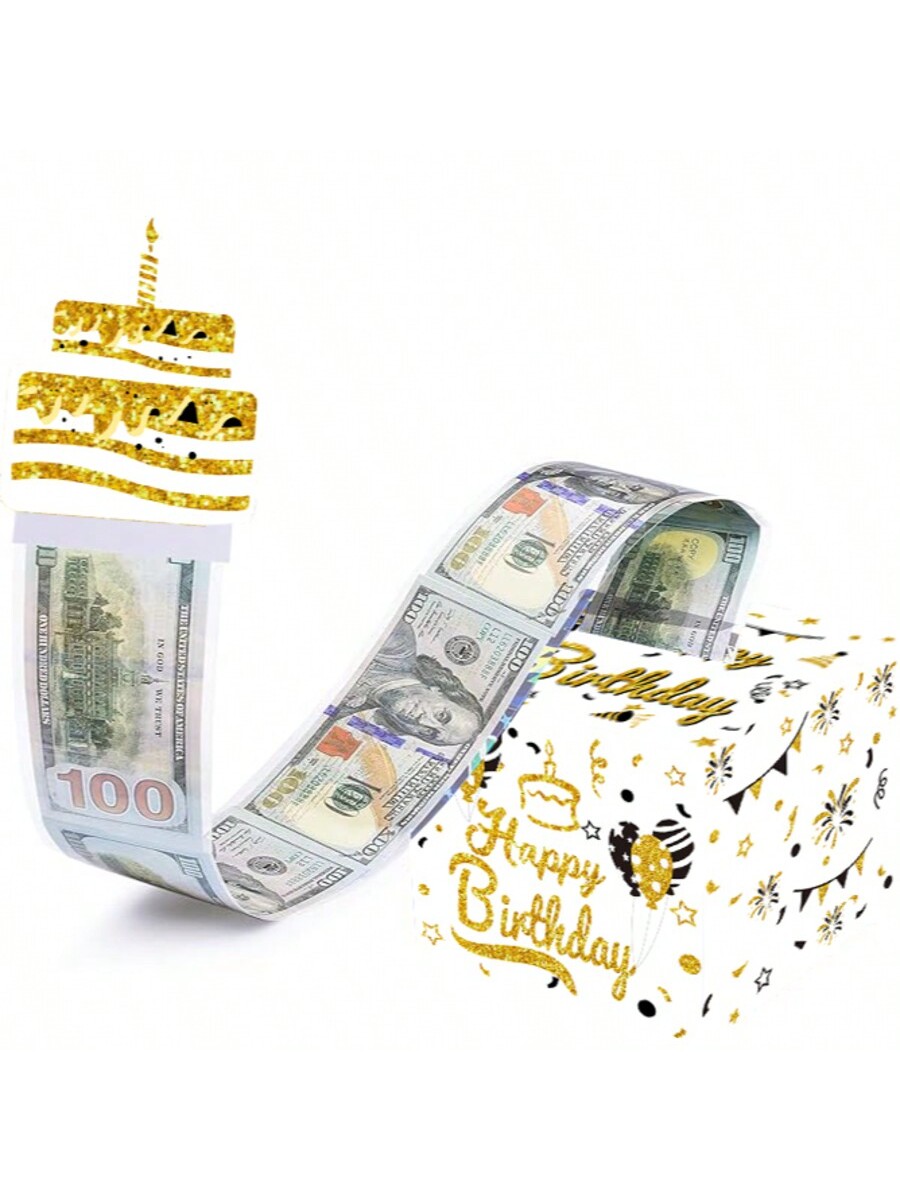 生日主题现金箱快乐生日贺卡和透明袋惊喜现金箱适合庆祝生日活动快乐生日送给家人朋友给他一个难忘的生日