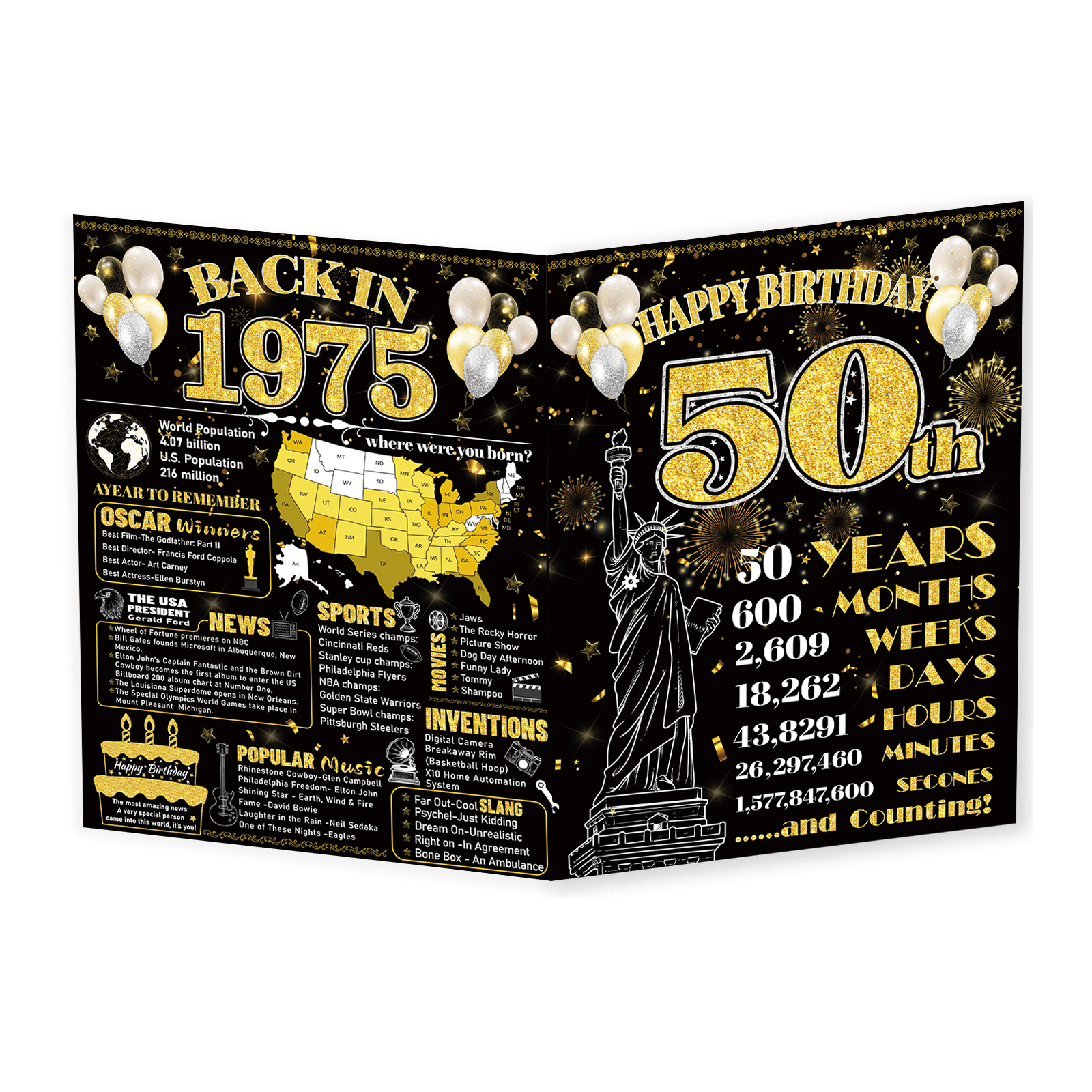 1974生日留言簿生日纪念年份纪念册带信封