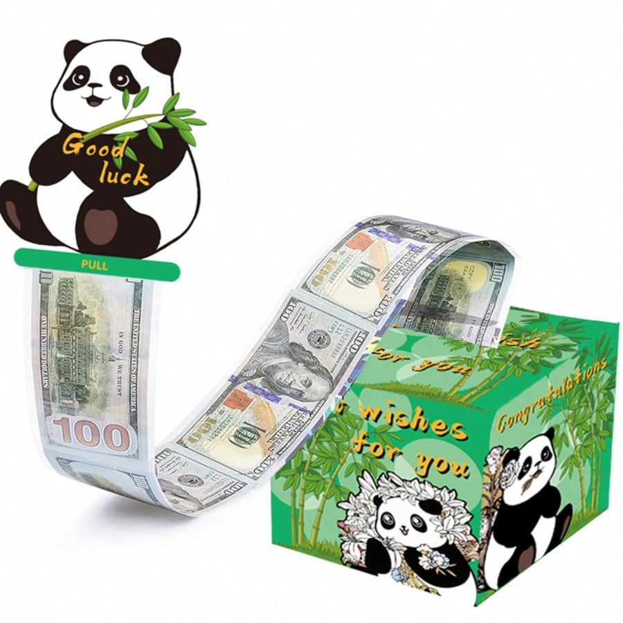 大熊猫抽钱盒子盒派对万圣节礼物圣诞节创意