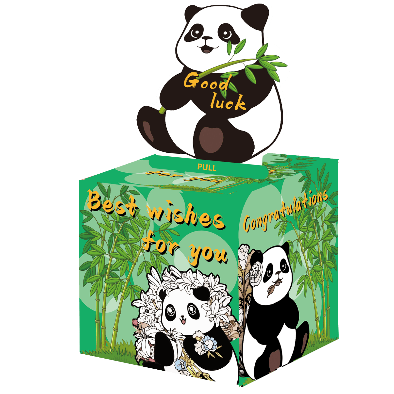大熊猫抽钱盒子盒派对万圣节礼物圣诞节创意