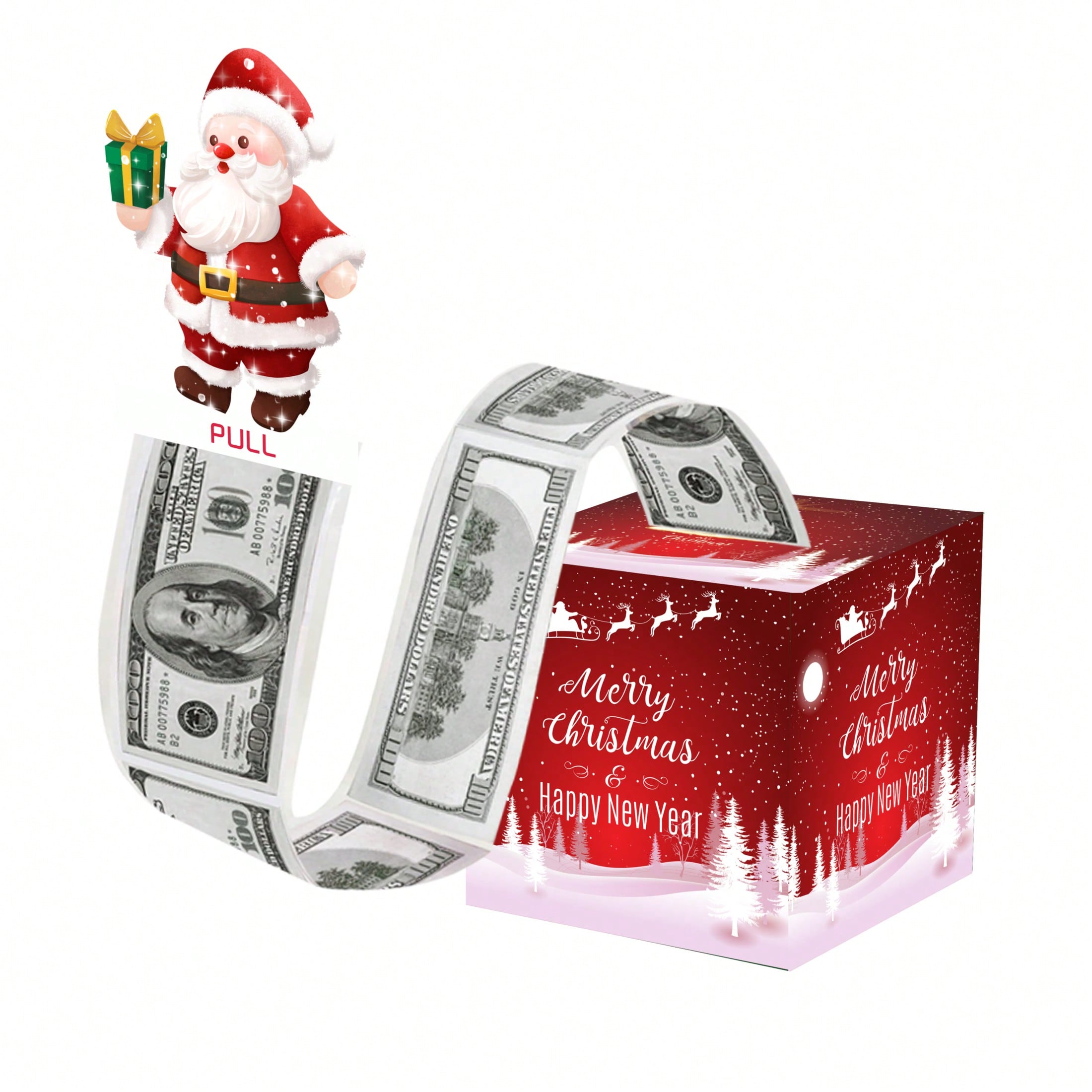 现货代发圣诞抽钱盒子装饰抽钱纸盒气氛布置圣诞节万圣节礼物