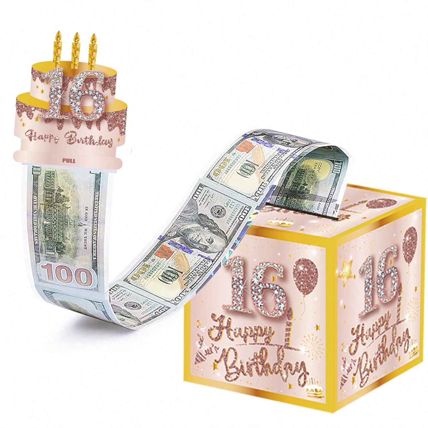 惊喜派对主题装饰现金抽拉钱盒节日派对场地气氛布置道具礼盒