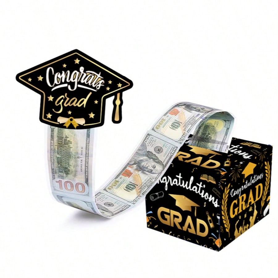 sh260306110201530866040 毕业礼物,毕业班现金礼盒,有趣的现金祝福礼物套装,适合男女大学高中毕业生,黑金色