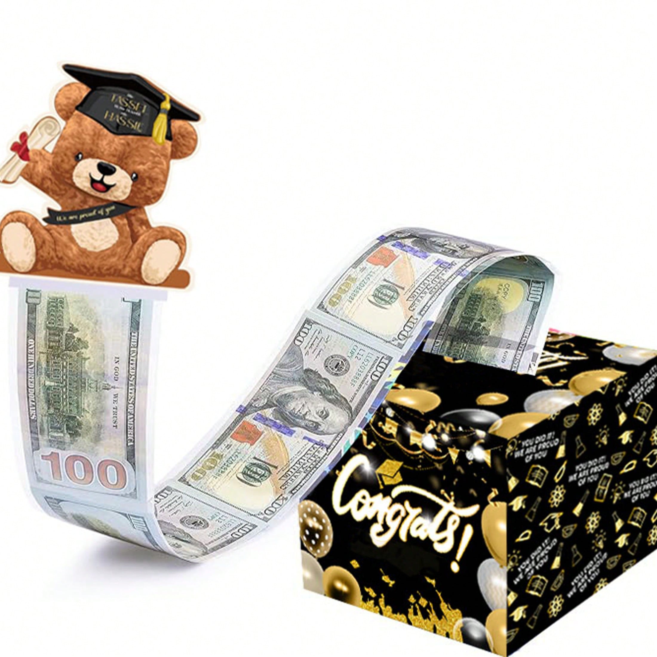 祝所有毕业生祝贺!这个现金盒套装是一个小巧可爱的可伸缩现金盒。它非常适合作为大学、高中或朋友之间的毕业派对礼物。它也可以用作毕业庆祝装饰品,展示您的自豪派对盒