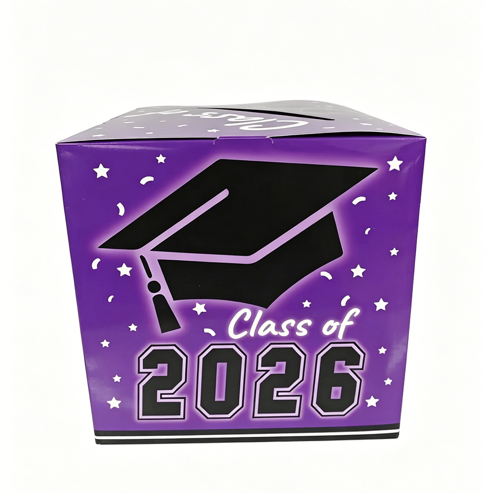 2026年毕业装饰品,紫色毕业卡片礼盒,毕业派对小礼品和派对用品