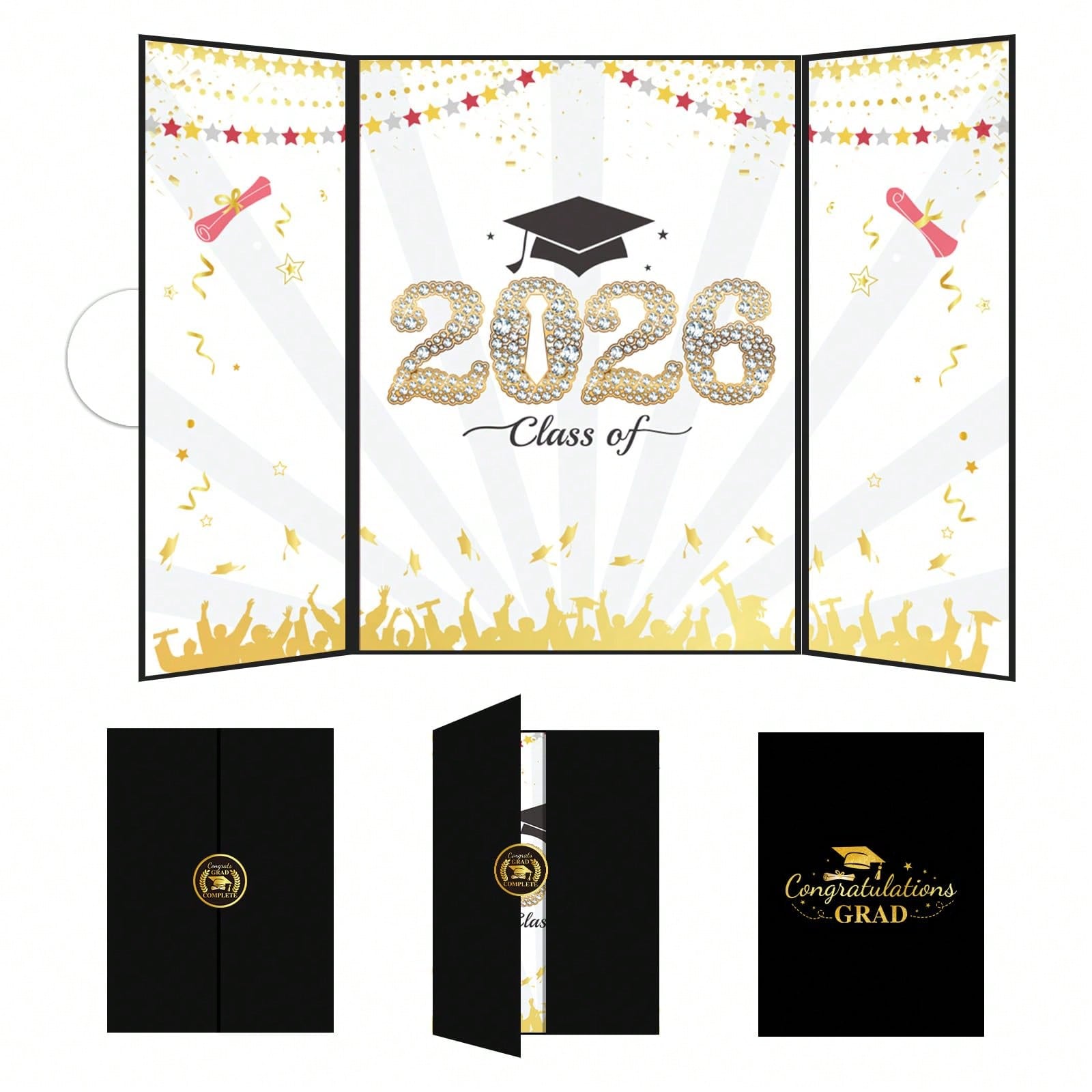 2026届毕业嘉宾留言簿，黑色，2026届签名簿，适合毕业派对、回忆收集和纪念品